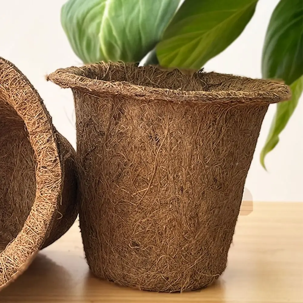 

3pcs Natural Plant Seedling Cups Coconut Fiber Biodegradable Plant Containers Pots Breathable Nursery Pots Garden Supplies