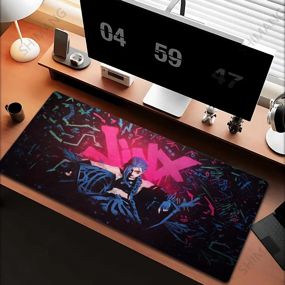 

Premium Rubber Mouse Pad Arcane League of Legends Jinx Mousepad Laptop Colorful Graffiti Anime Girl Extended Gaming Keyboard Pad
