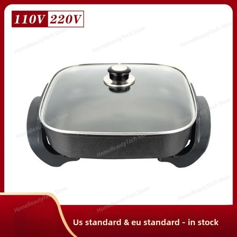 Multi-functional Electric Hot Pot,Cooking and Stir-frying All-in-one Pot, Square Pot,110v Electric Hot Pot,Electric Cooking Pot