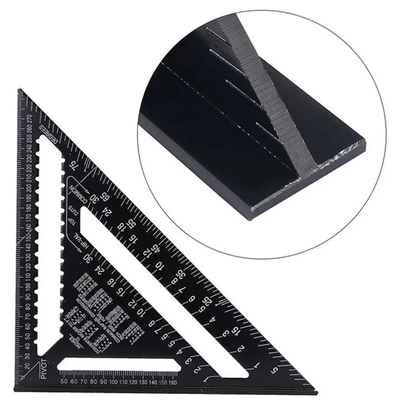 Imagem -02 - Alumínio Alloy Triangle Angle Ruler Woodworking Medição Tool Leitura Rápida Square Layout Gauge Transferidor 12 30cm