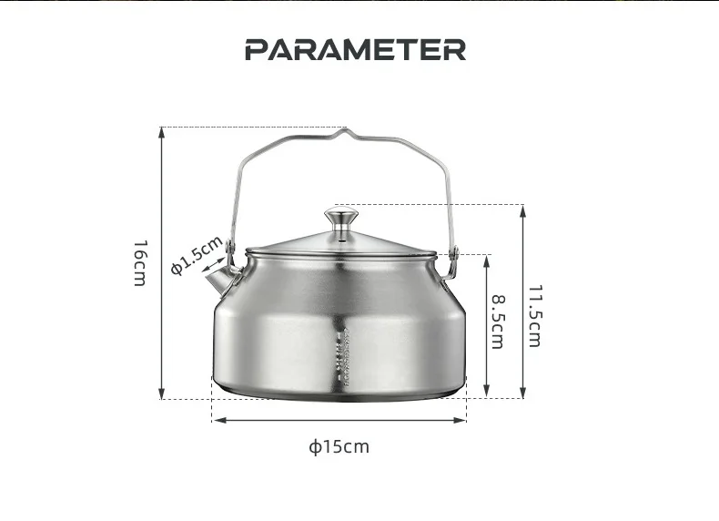 Kleiner Campingmoon SW-1 Edelstahl-Kochkessel, Tee, Kaffeekanne, 600 ml – Detail 1