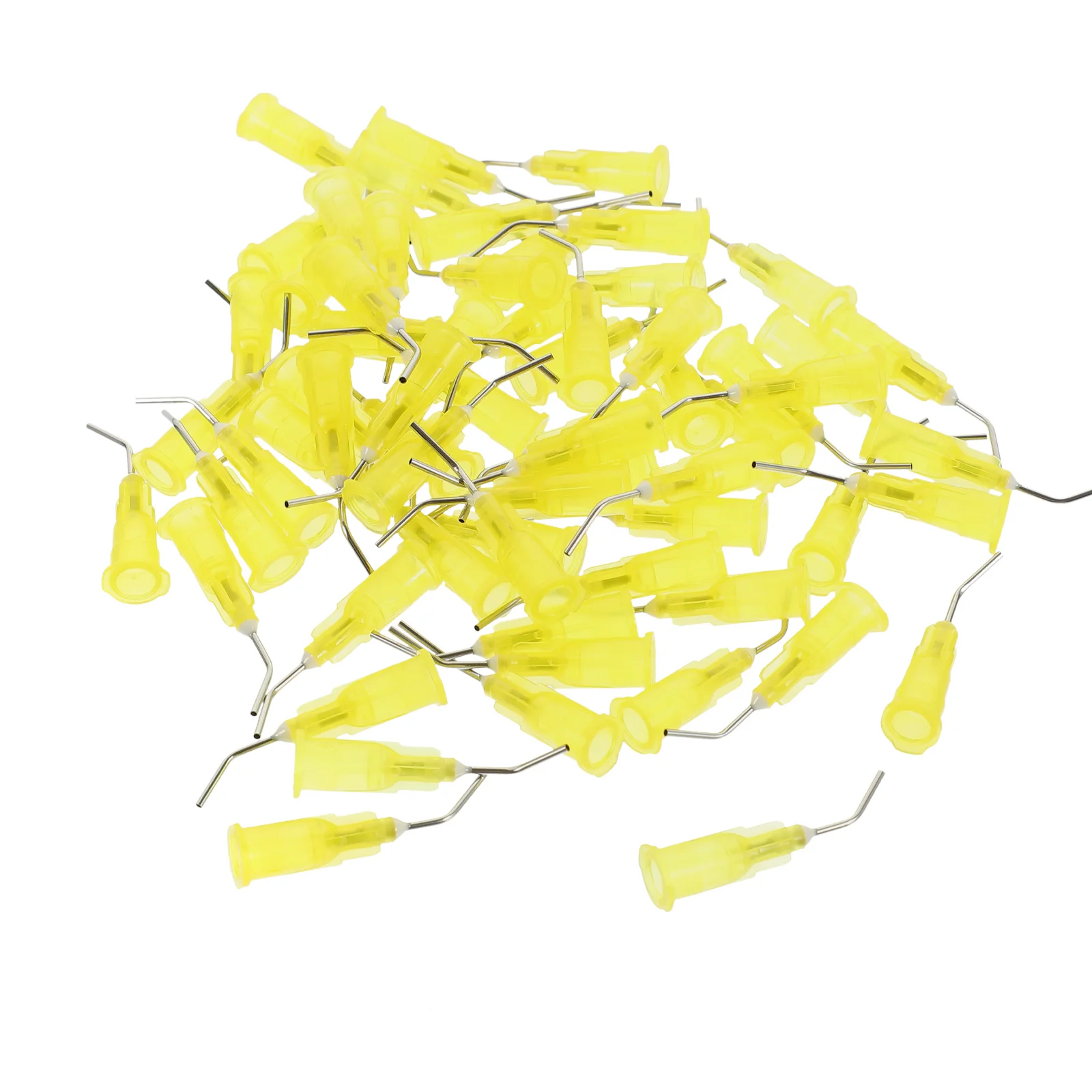 100 Stück Einweg-Zahnaradeln mit gebogener Spitze für Mundchirurgie, Haustierfütterung, Tierpflege, leicht, nicht steril, vorgebogene Reinigung