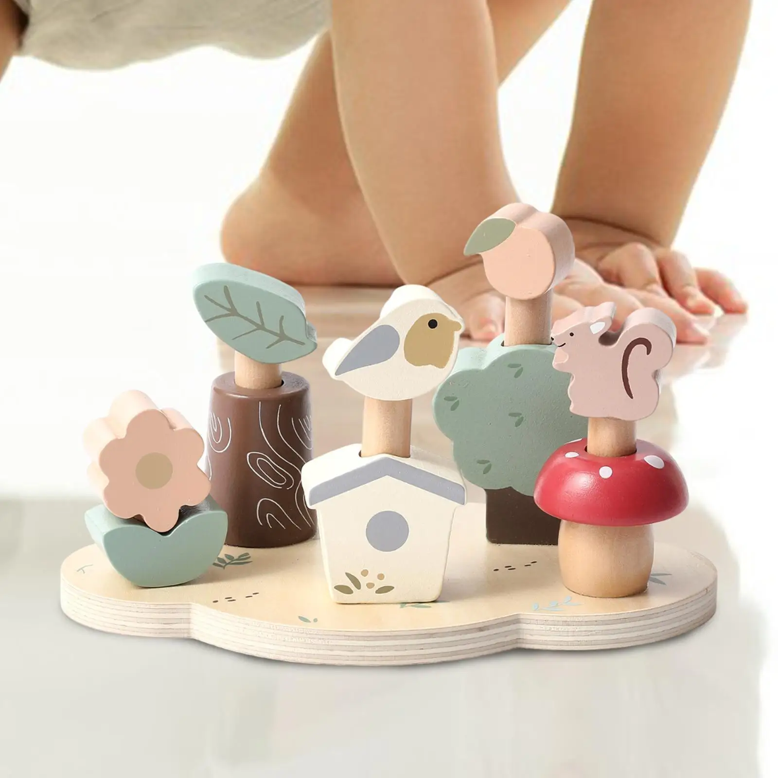 Ordinamento e impilare i giocattoli Giocattolo Montessori Giocattolo educativo per bambini Simpatico motore fine