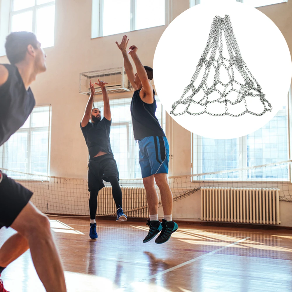 

Basketball Net Rustproof Galvanized Iron Durable Basketball Target Net Metal Chain Basketball Net for Basketball Hoop