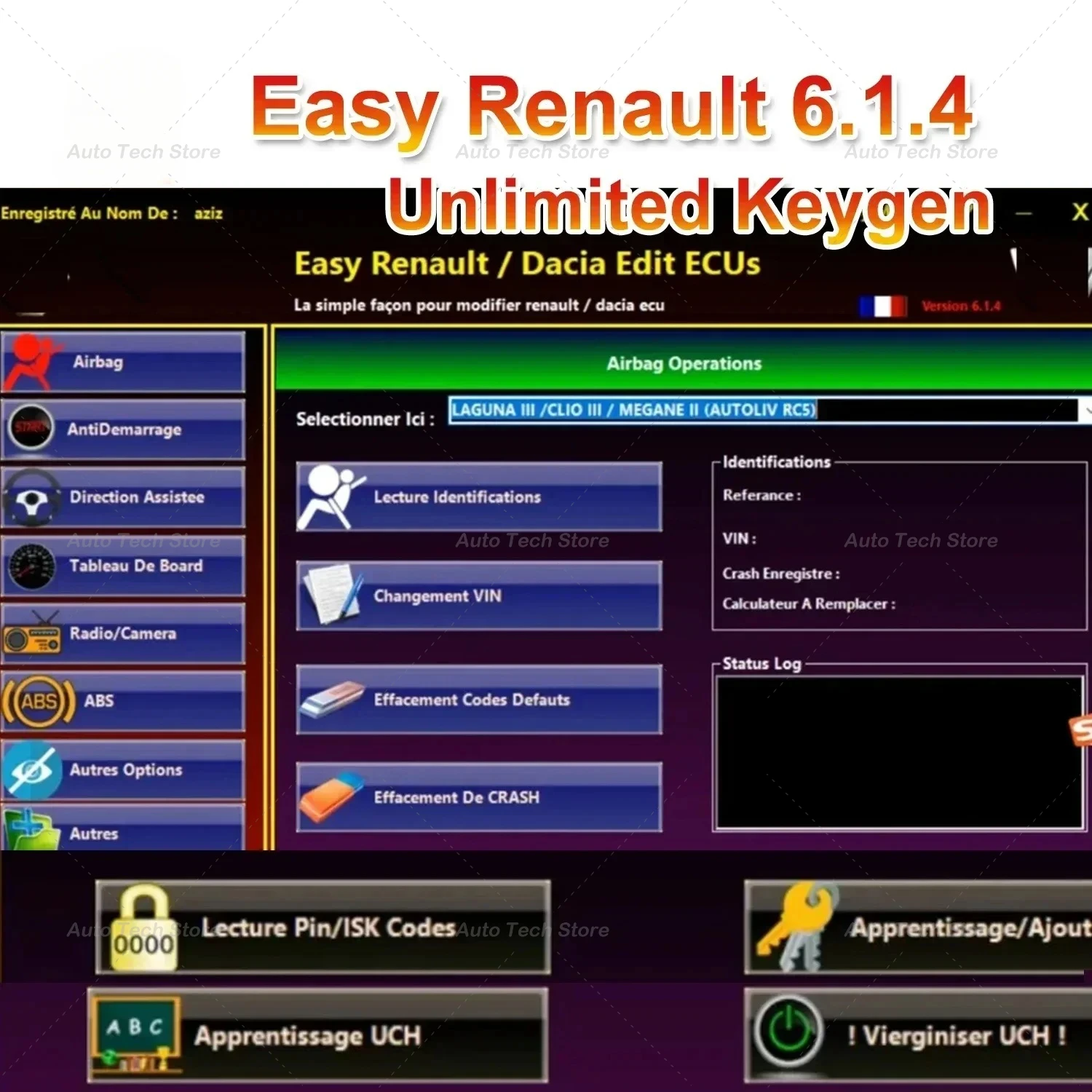 Easy Renault 6.1.4 Software WORK with OBDLink Renolink for Renault ECU Programmer Clear Crash Airbag Card Keys UCH Cleaner