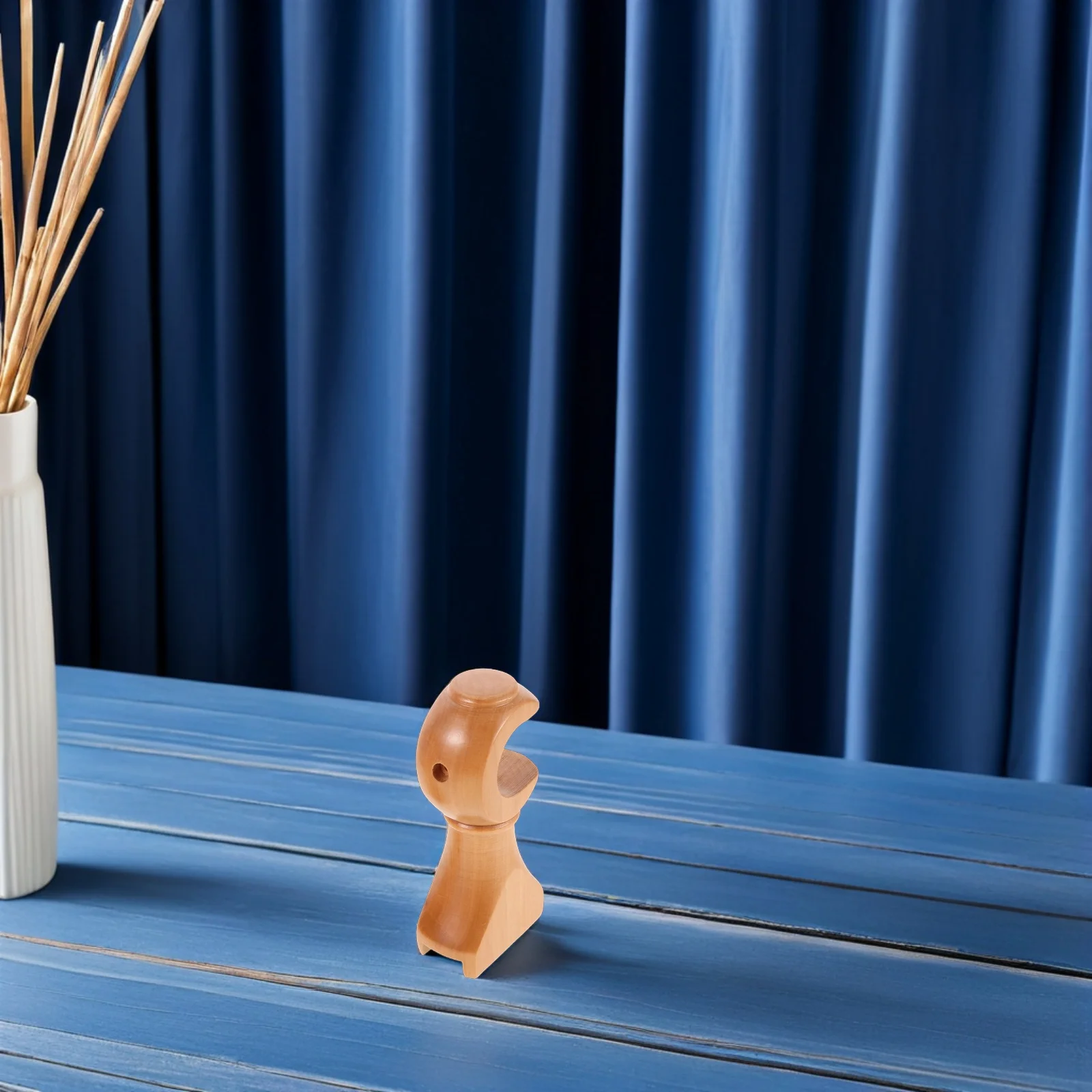 

2pcs Solid Wood Curtain Rod Brackets Natural Grain Roman Style Support For Heavy Drapes Wall Ceiling Mounting Hardware