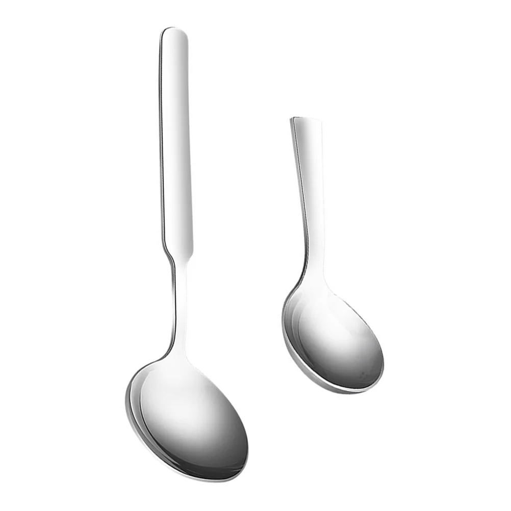 

2 Pcs Stainless Steel Round Spoon Dessert Spoons Coffee Spoon Kitchen Spoons Corrosion Resistant Home for Drinks