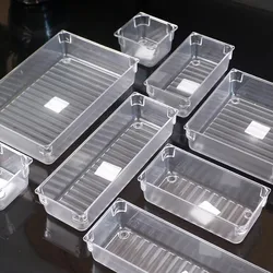 Lidless rectangular transparent plastic storage box organizer large household storage box small medium square clear jewely boxes