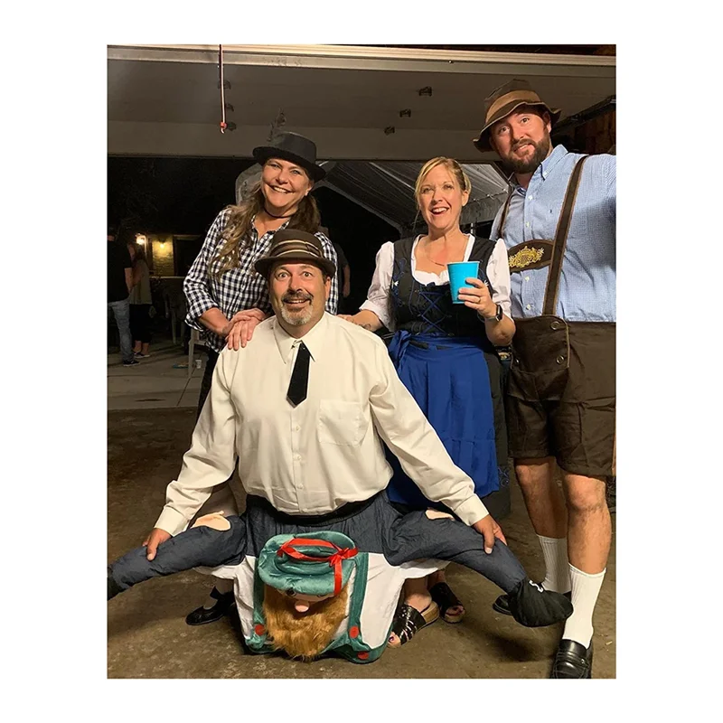 

Oktoberfest Beer Guy Shoulder Carry Mascot Costume Ride On Costume Halloween Christmas Party Dress