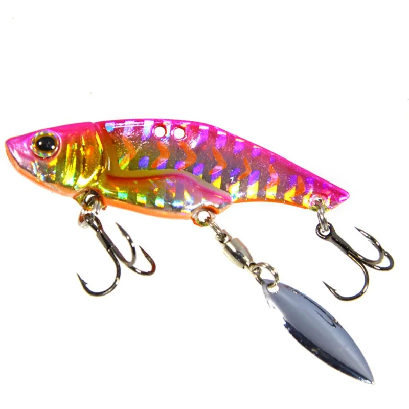 12g 16g 1pc Fishing Metal VIB Hard Lure with Spoon Spinner  3D Eyes Vivid Vibrations Painting Fishing Lure Bait Fishing Tackle