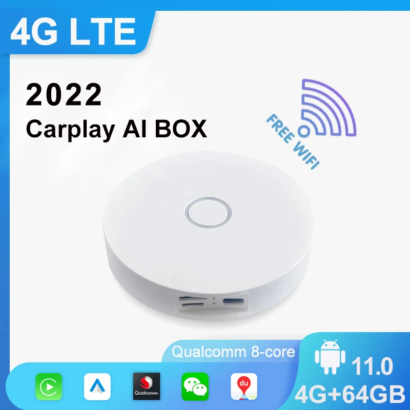 صندوق Ai لاسلكي 4+64G من ألياف الكربون Qual-comm 8 Core USB TV CarPlay لـ US Canada Android 11 4G LTE ضمان لمدة عام لـ Youtube #2