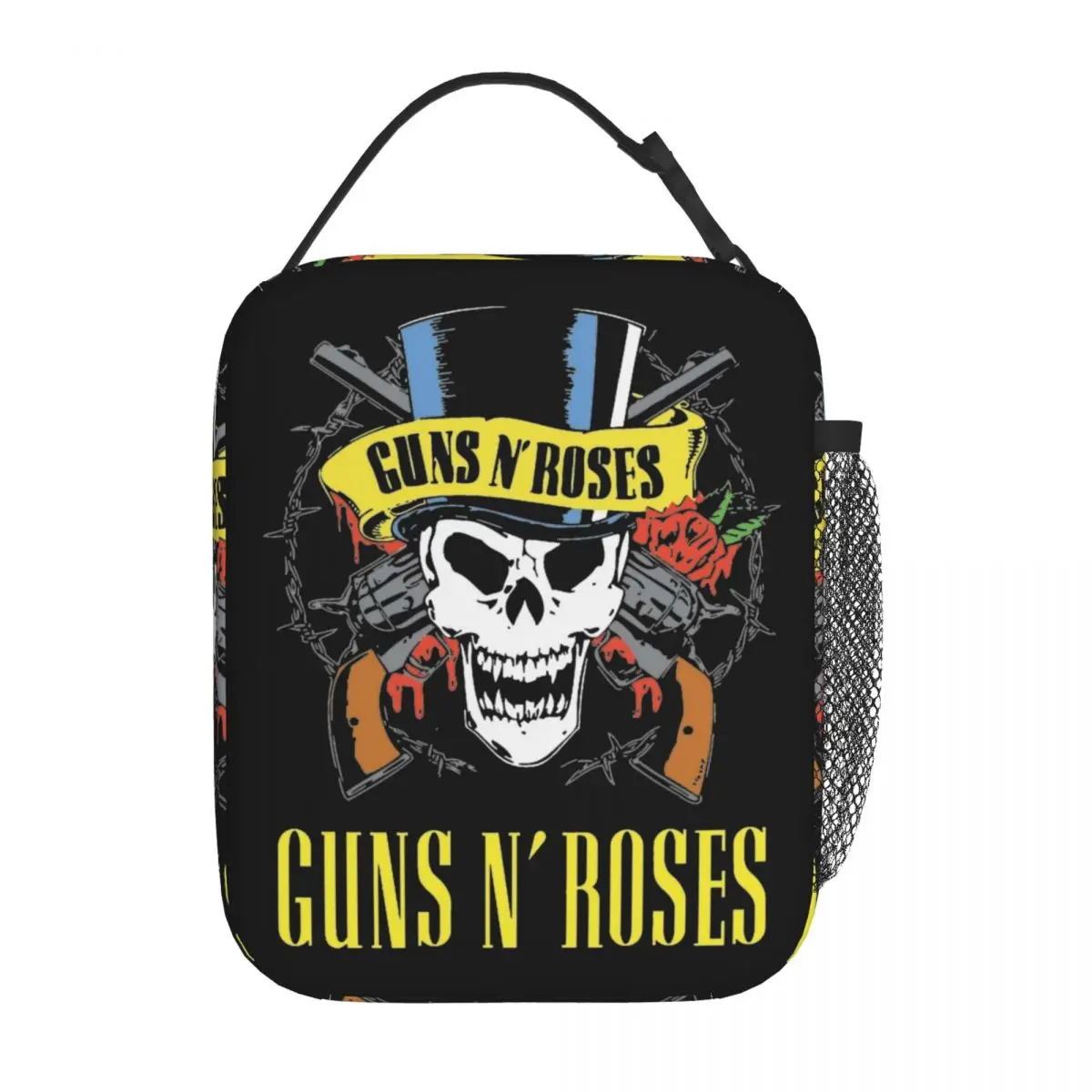 

Guns N Roses Logo Rock Band Merch Insulated Lunch Tote Bag For Picnic Skull Food Box Portable Thermal Cooler Lunch Boxes