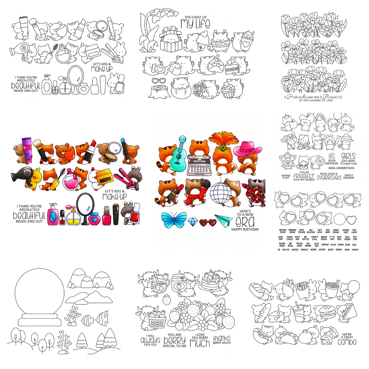 Small Snacks Dies and Stamp Metal Cutting Dies Stamps for DIY Craft Making Greeting Card Scrapbook Decoration Embossing Templat