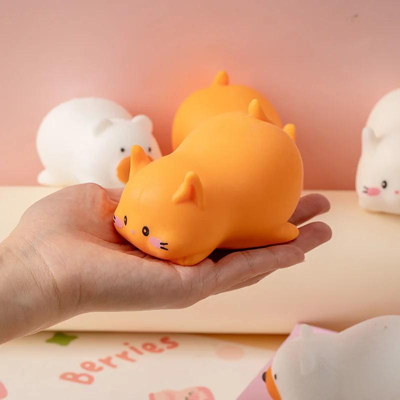 かわいいシミュレーションクマのスクイーズフィジェットトイ、かわいい猫のスローリバウンドストレス解消感覚スクイーズ玩具、大人子供向けホリデーギフト