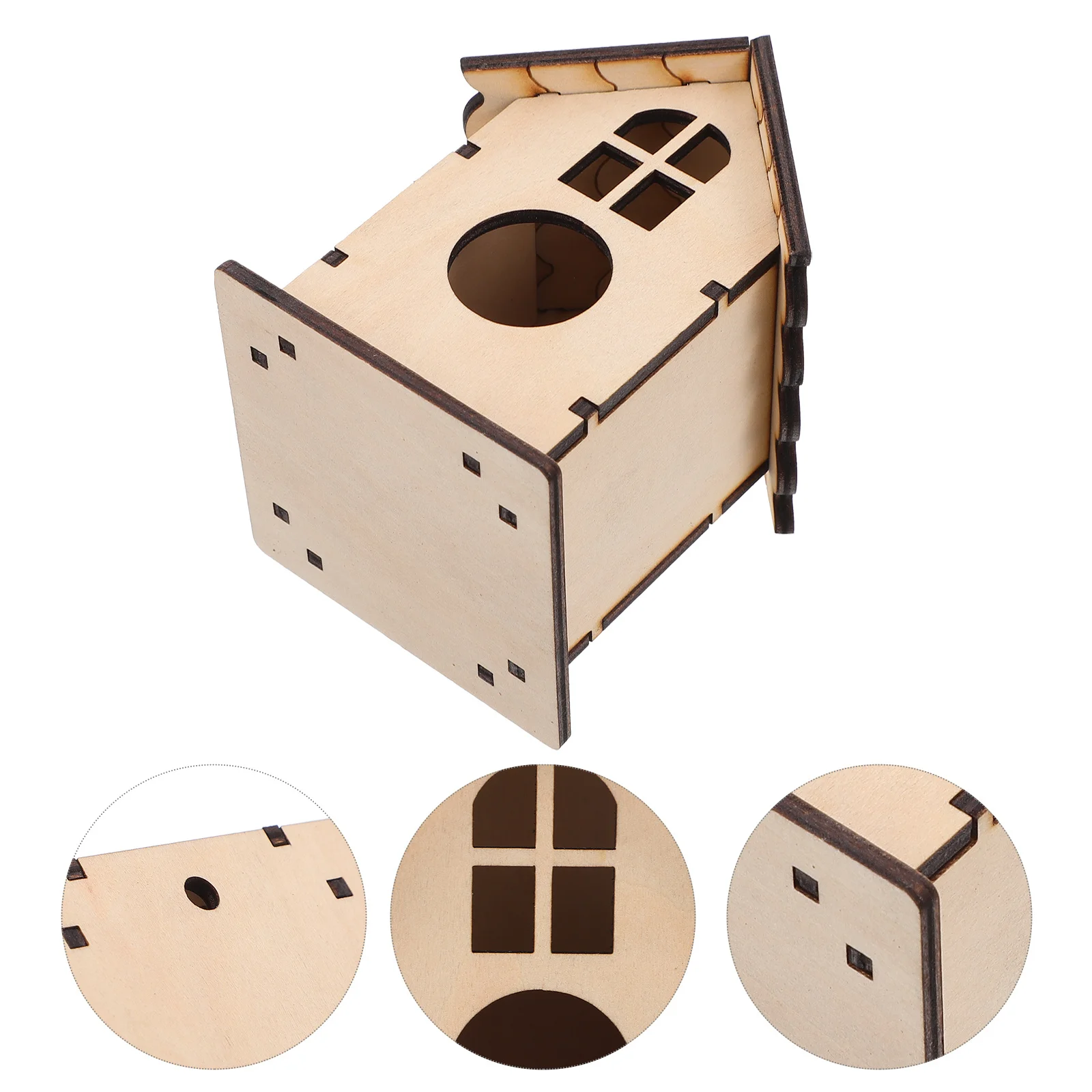 

2 Pcs Wooden Bird Nest DIY Birds Outdoor Accessories Box Pet Supplies Art Crafts Hut Bed Incubation Case