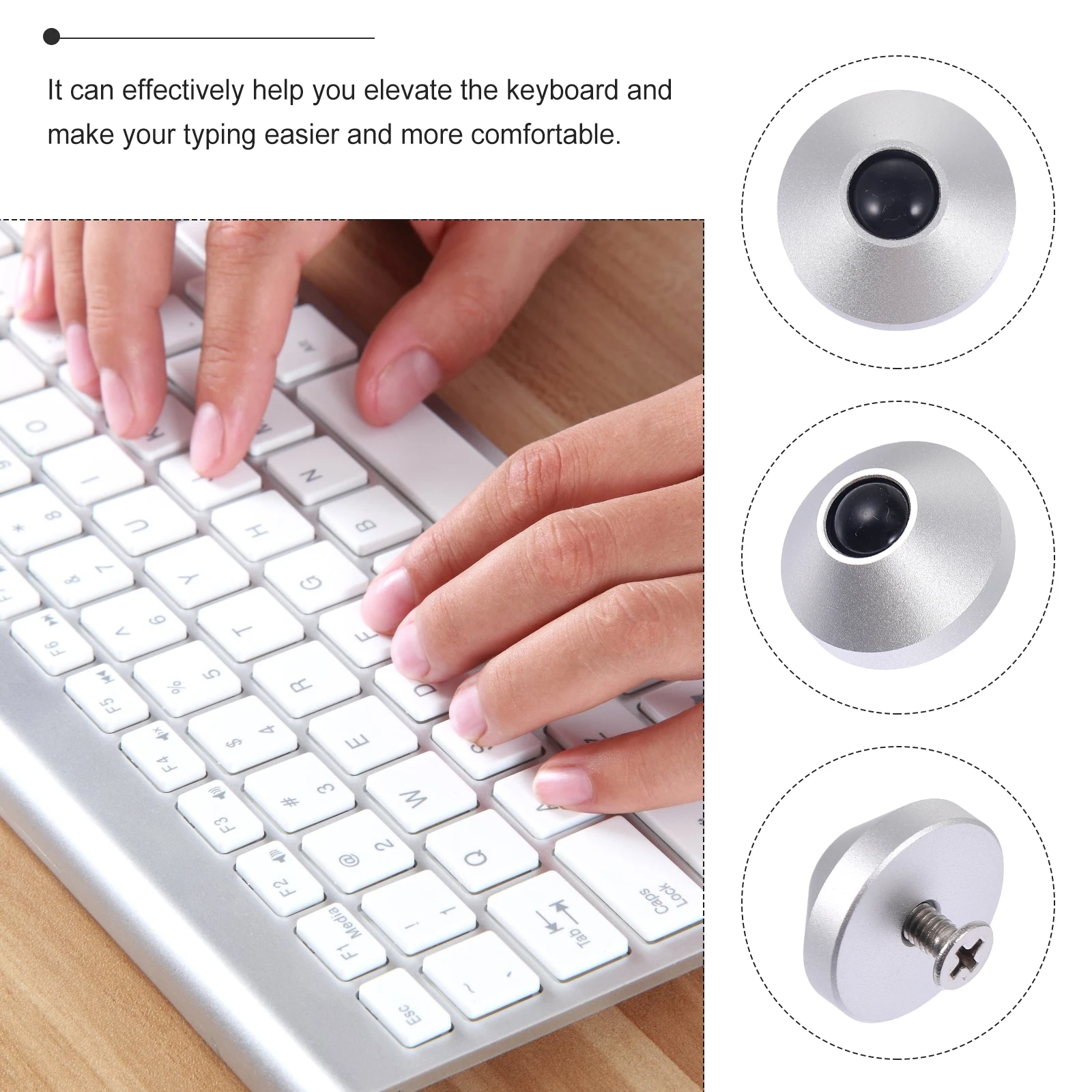 

2 Pcs Pads 6063 Aluminum Elevated Feet Riser Keyboard Holder Pad Elevated Riser Non Slip Portable Mechanical Stand