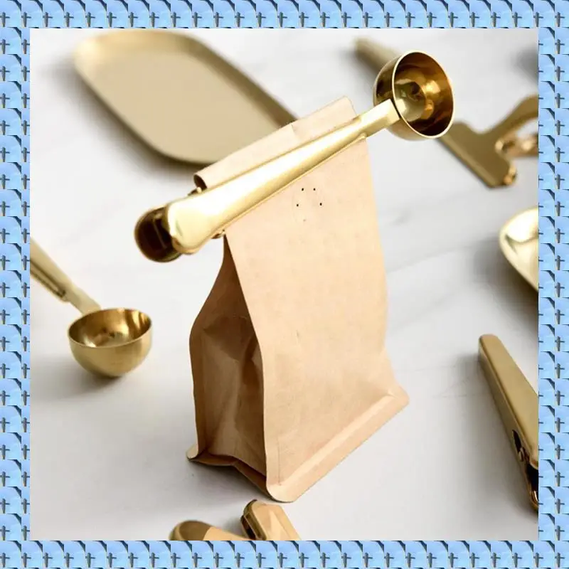 NOCM 2 In 1 Coffee Spoon Coffee Powder Measuring Spoon With Sealing Clip Tea Milk Powder Spoon Coffee Accessories