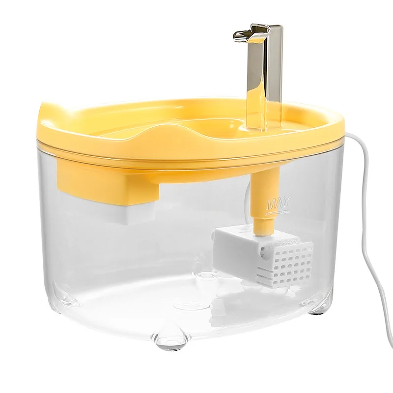 Silent Pet Waterer, Dual-Filter Fresh Water, Automatic Intelligent Feeding Device, Anti-Dry Burning