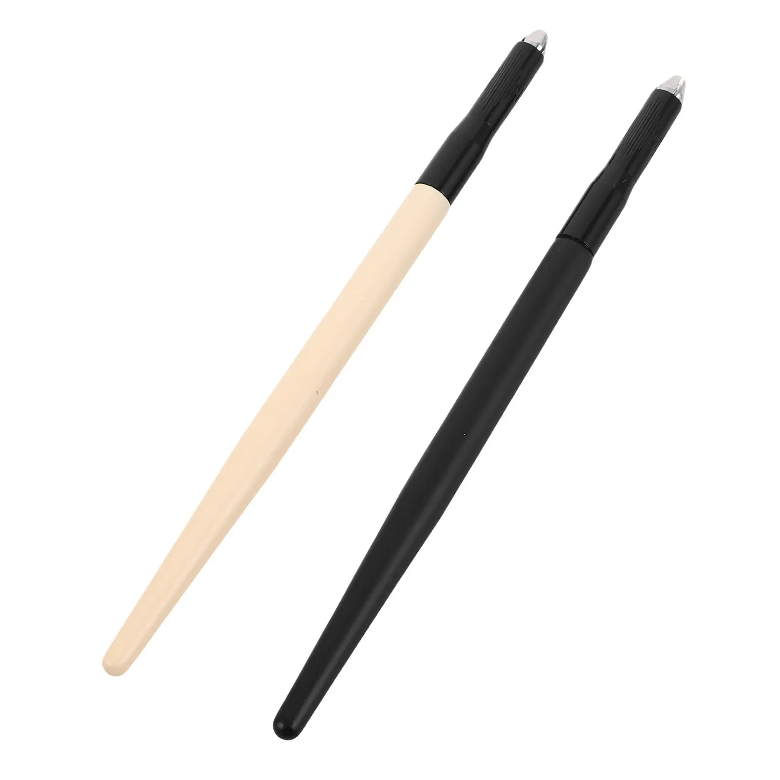 2Pcs Eyebrow Marker Pen Manual Microblading Hand Tool Matte Wood Shaft Makeup Precision Supplies