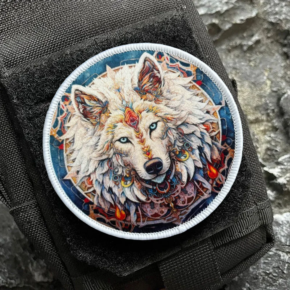 Parche táctico lobo con velcro – Insignia moral para uniforme militar - imagen 4