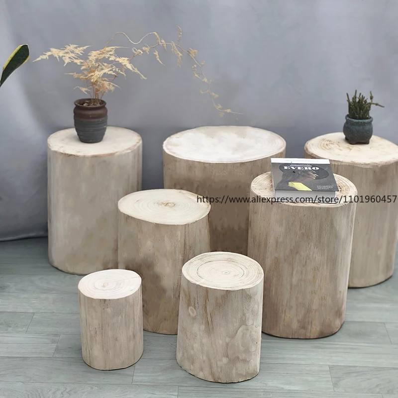 

Solid Wood Piers Original Wood Root Carvings Wooden Piles Low Stools Tree Stumps Ornaments Wooden Stools