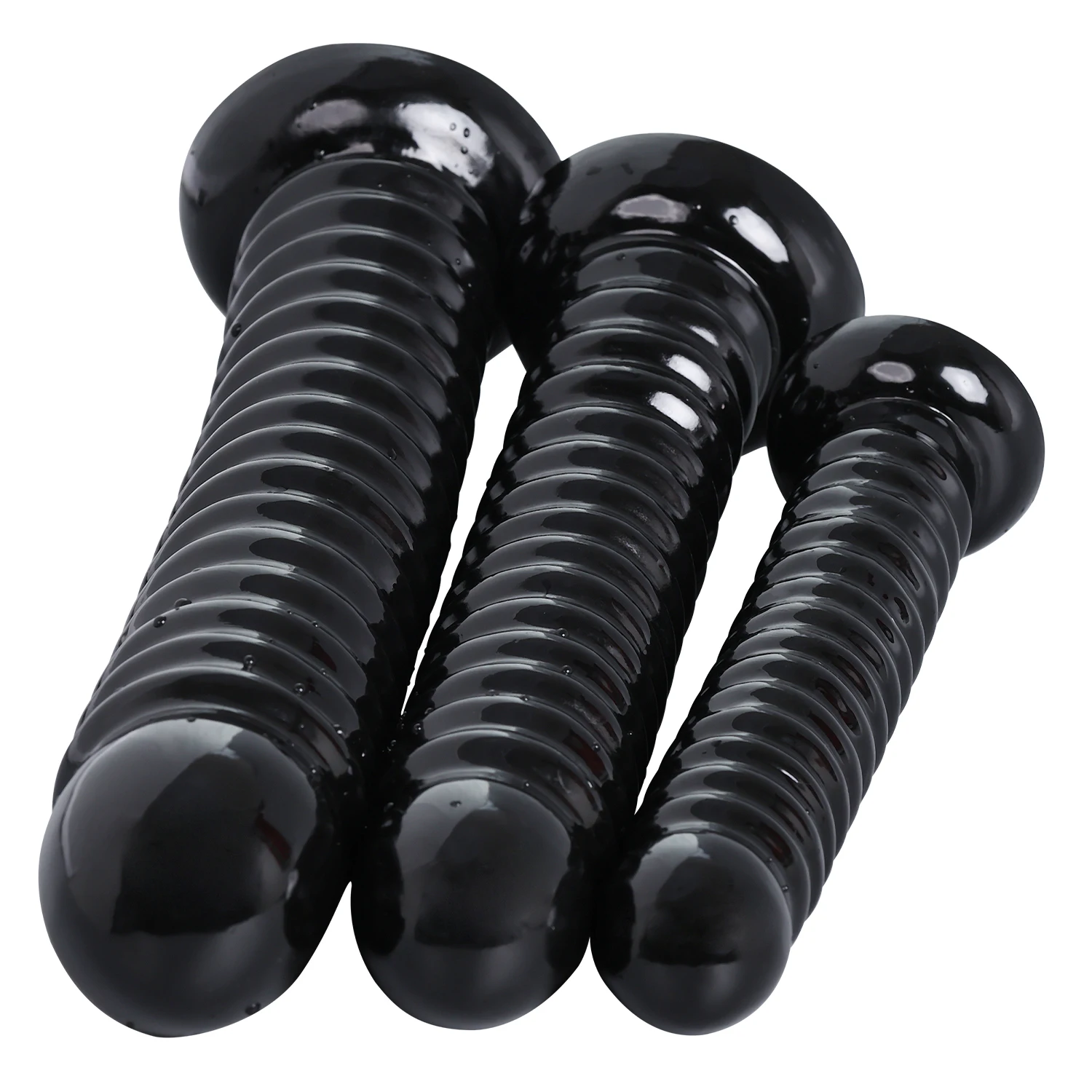 Huge Black Bead Anal Plug Dildos Giant Butt Plug Vagina Massage Ass Dilator G-Spot Stimulator Soft Penis Sex Toys for Women Men - view 5