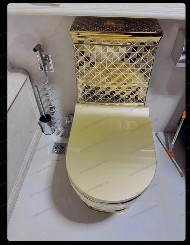 Luxury Golden Champagne Toilet Water-Saving · Powerful Flush · Anti-Clogging