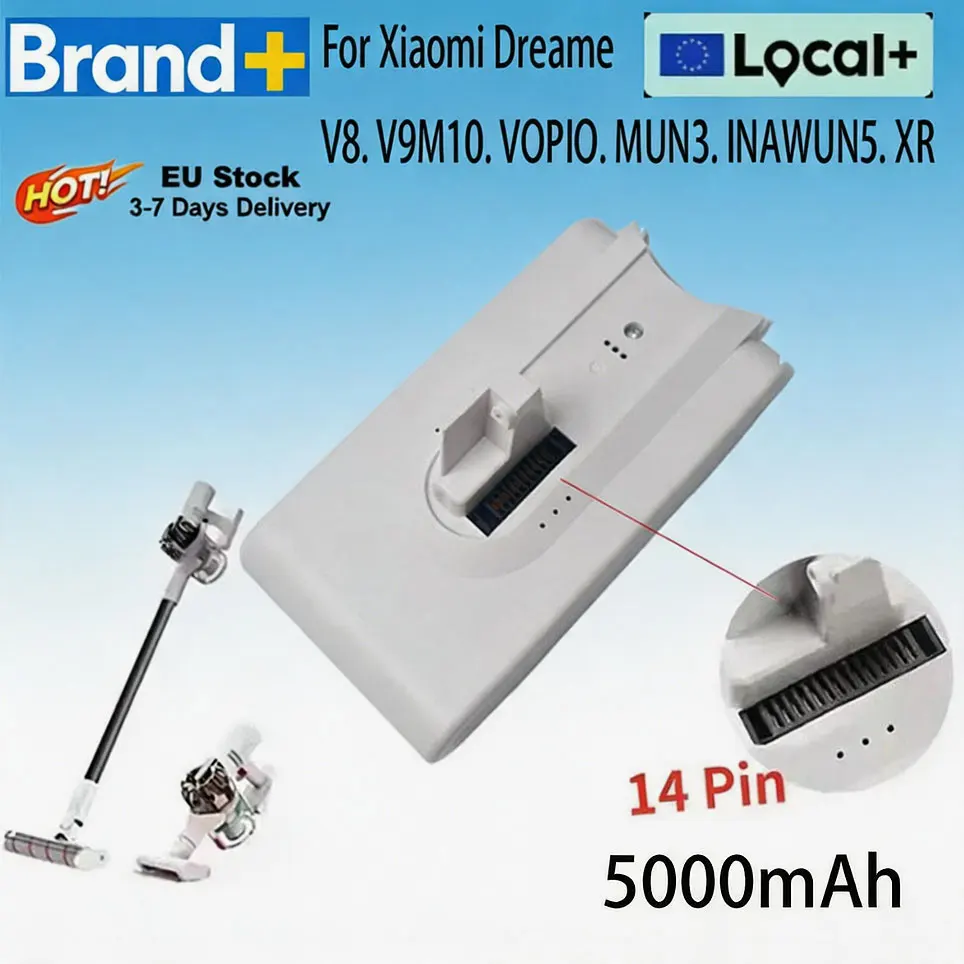 Lokales Lager in Polen 25,2V 5000mAh Ersatzakku für Xiaomi Dreame V8 V9 V10 V10Pro XR VVN3 VVN4 VVN5 Handstaubsauger Ersatzteile