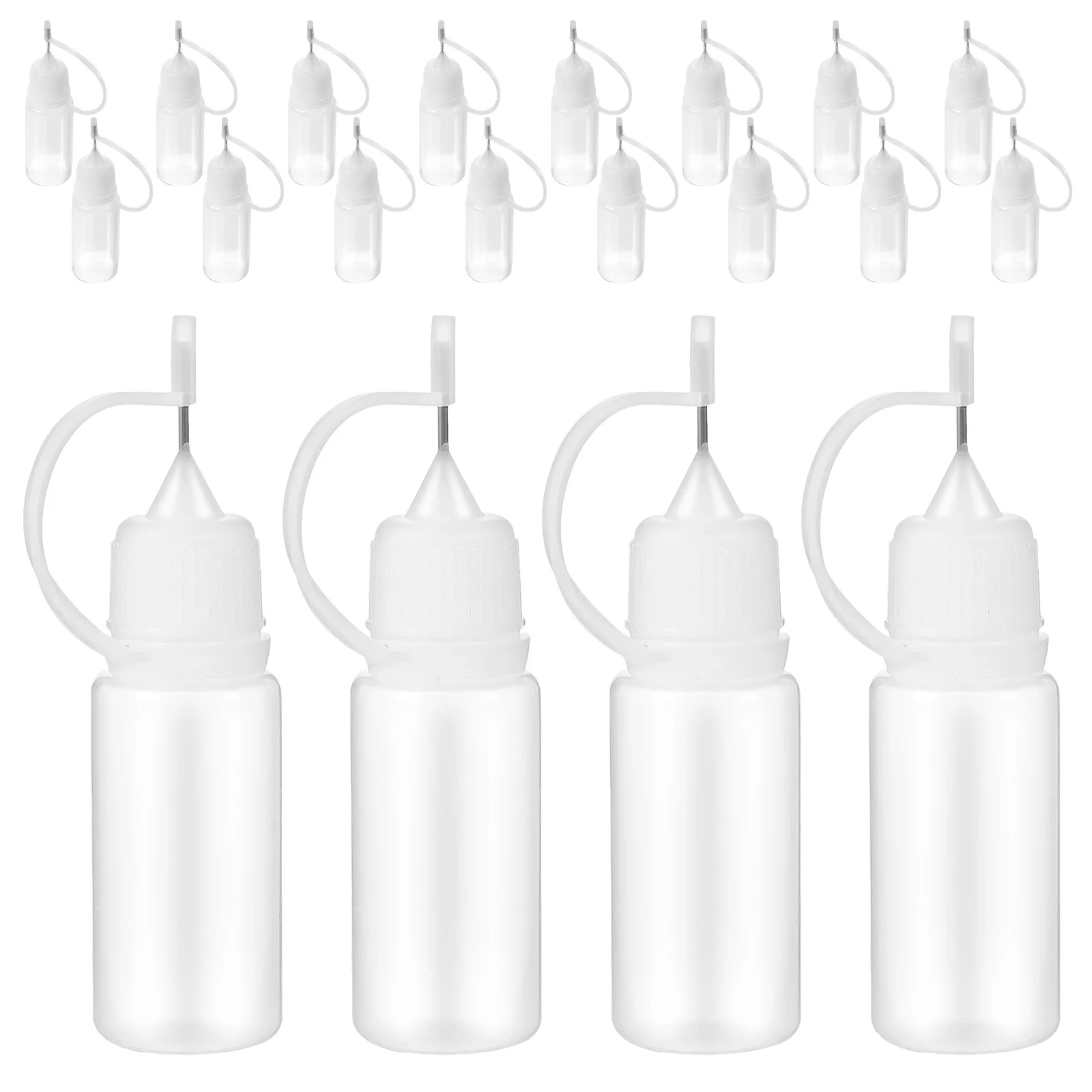 

25Pcs Refillable Squeeze Bottle 10Ml Clear Precision Tip with Needle Nozzle for Messfree Liquid Dispensing Perfect for Paint