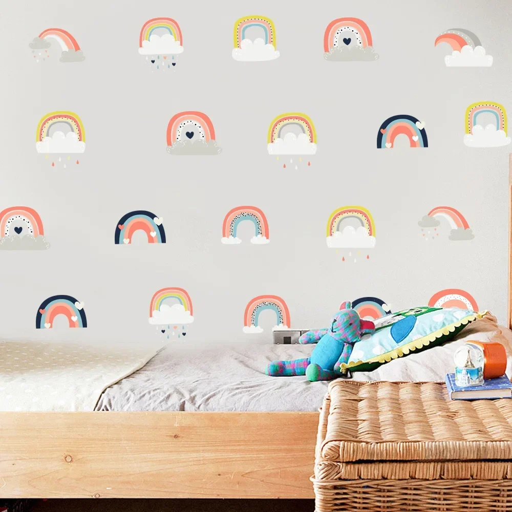 Various Rainbow Wall Decals Decorative Stickers for Children's Rooms Bedroom Closets Living Room Festival Wall Art Sticker