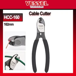 VESSEL Heavy Duty Cable Cutter, High Leverage Pliers for Aluminum and Copper Wire Japan Tools No.HCC-160