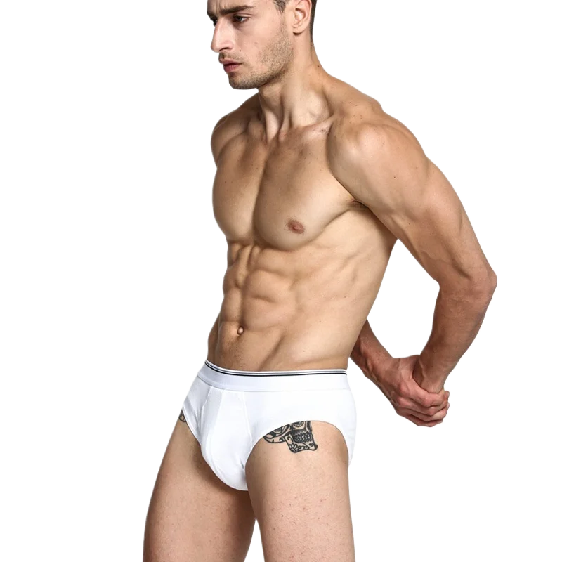 New Men's Soft Underwears Wide Waist Mid Low Waist Sports U-convex Sexy Cotton Triangle Underwear Mens 7pcs/lot