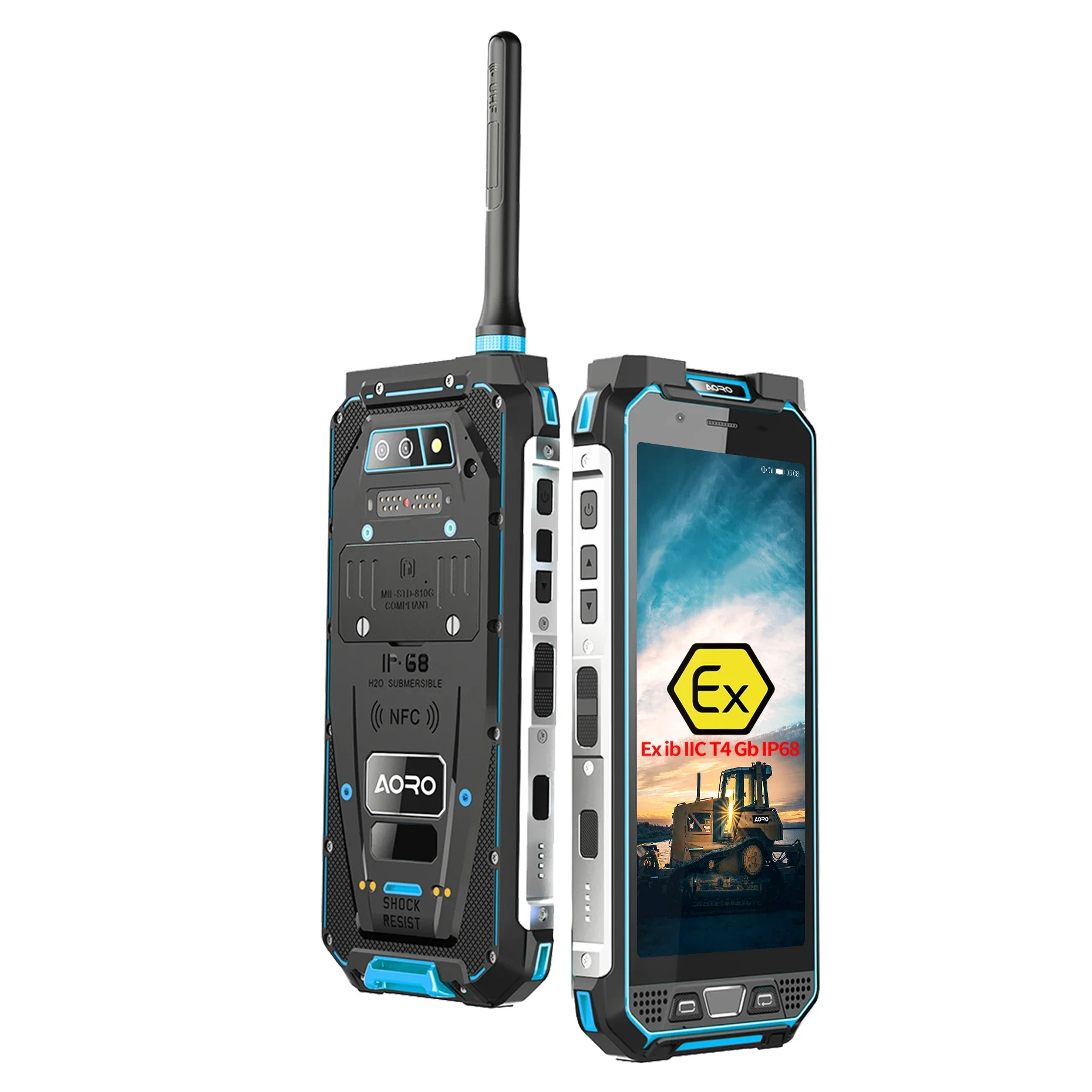 Touch Screen Atex Gps Mobile Phone Intrinsically Safe Explosives ATEX Zone 1/21 LTE Explosion Proof Telephone Ip68 Smartphone