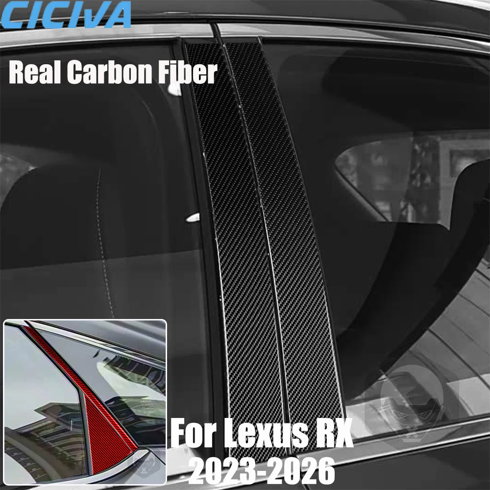 

Real Carbon Fiber Car Accessories B-pillar C-pillar Trim Cover Soft Sticker For Lexus RX300 RX350h RX500h 2023 2024 2025 2026