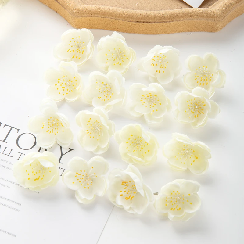 100 Stück 3CM Künstliche Blumen für Scrapbooking, Kirschblüten, DIY-Geschenke, Süßigkeitenbox, Hochzeit, Garten, Rosenbogen, Heimdekoration, Valentinstagskranz – Detail 7