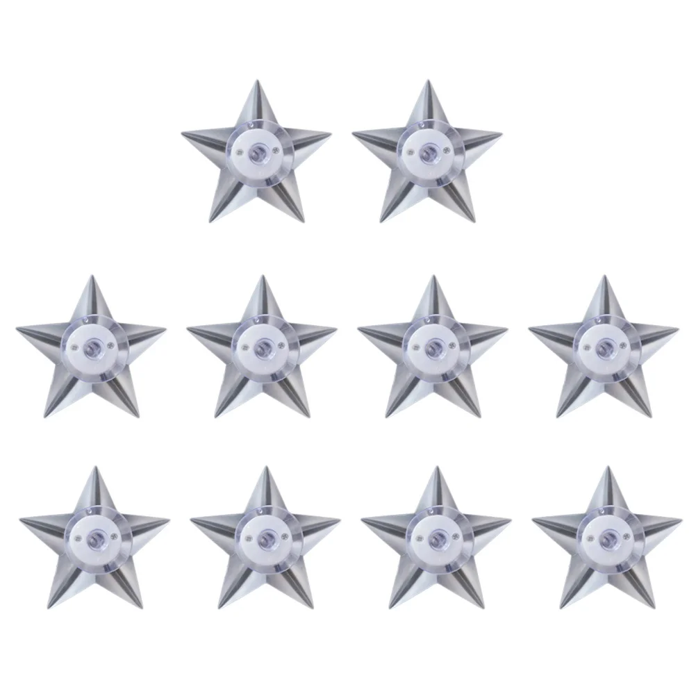 10 قطع LED ضوء الليل على شكل نجمة لغرفة النوم ديكور غرفة النوم على شكل نجمة مع مصاصة
