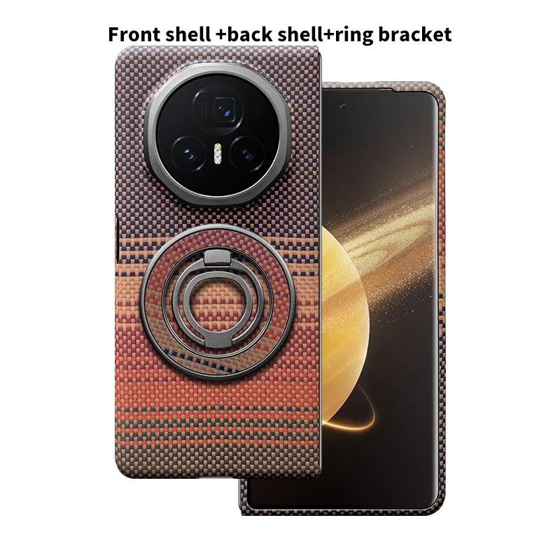 

WONDRARISE Aramid Fiber Magnetic Case for Honor V3 Ultra Slim Shockproof Cover with/without Kickstand, Sunrise Red, Moonfall B