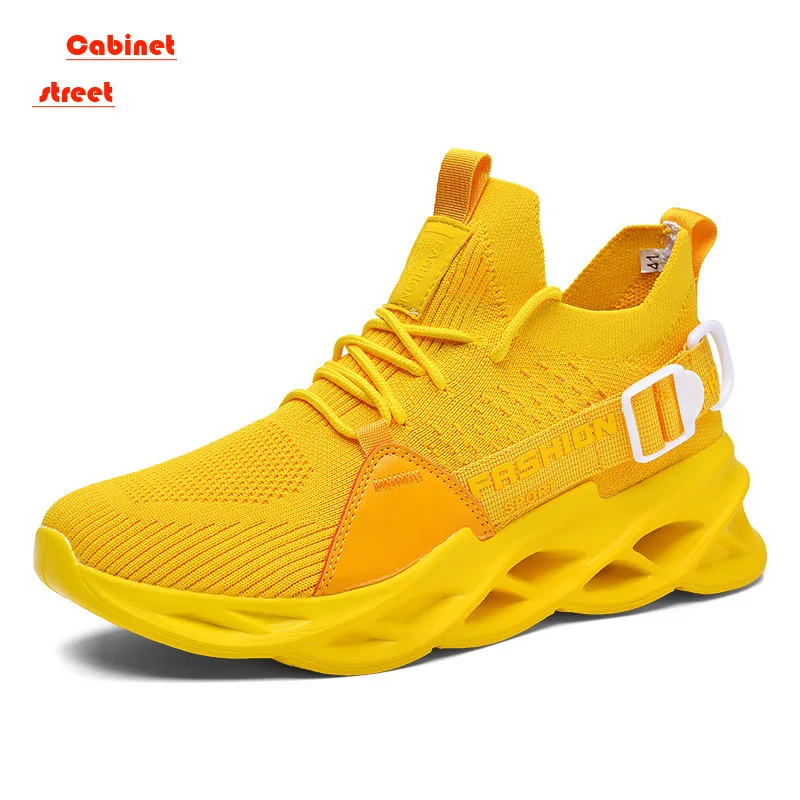 Plus Size Men's Shoes 46 Foreign Trade Men's Shoes Flying Knitting Blade Sole Breathable Lightweight Running Couple Shoes