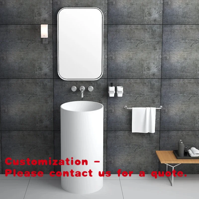 Customize.Round Shape Customized Size Pedestal Sinks Hand Wash Bathroom Ceramic Factory Price Modern Sinks Pedestal Basin