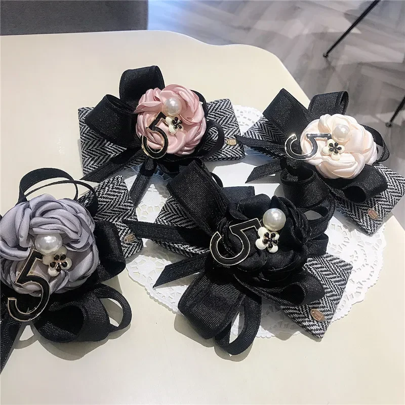 Fashion Sweet Hairpin Big Bow Camellia Spring Clip Top  Ponytail Women Hair Accessories for Girls Floral Bows s