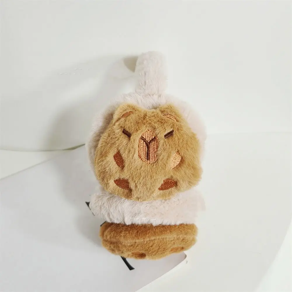 부드러운 만화 Capybara 귀마개 방풍 두꺼운 접이식 귀 덮개 귀 따뜻하게 따뜻한 겨울 플러시 귀마개 사이클링 유지