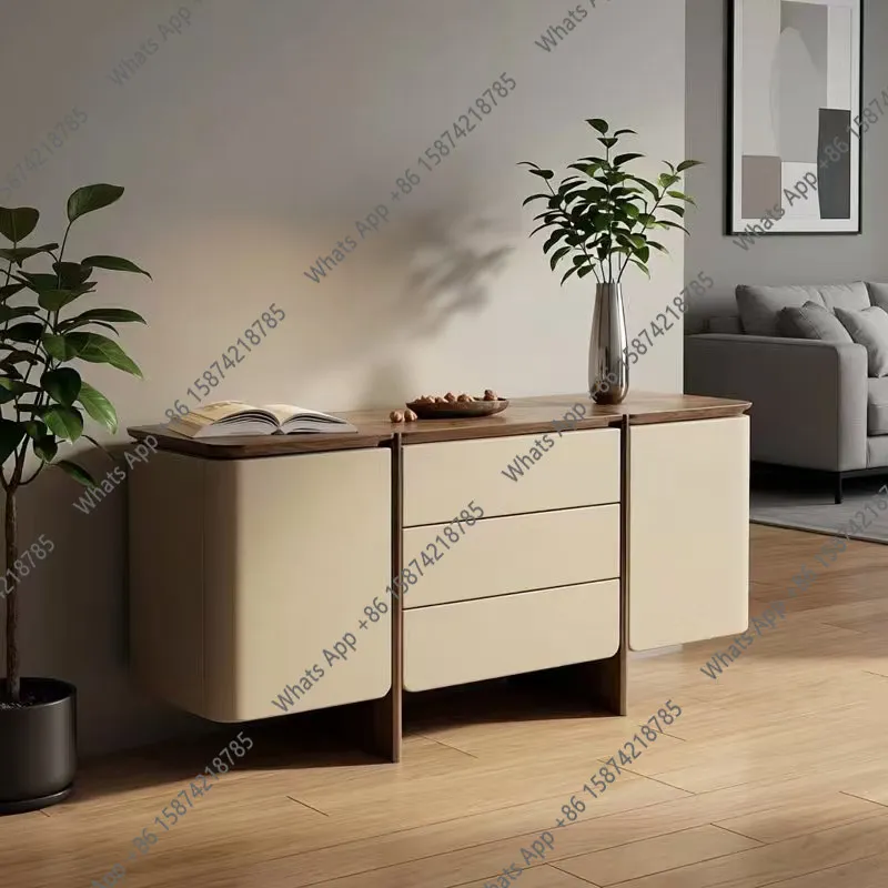 

Italian light luxury door cabinet solid wood dining side cabinet high-end villa home living room home bedroom storage