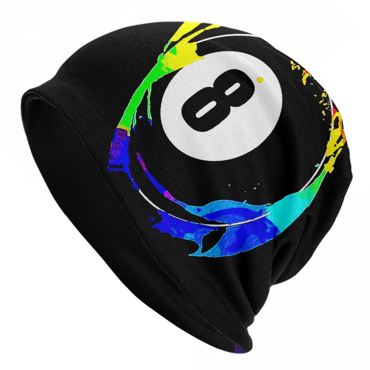 billiard Skullies Beanies Caps Colorful 8 Ball Thin Hat Autumn Spring Bonnet Hats Men Women's Hip Hop Ski Cap