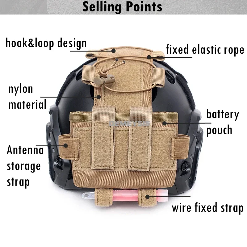 Tactical Helmet Battery Pouch Helmet Counterweight Pack Outdoor CS Airsoft Hunting FAST Helmet Battery Bag Accessories