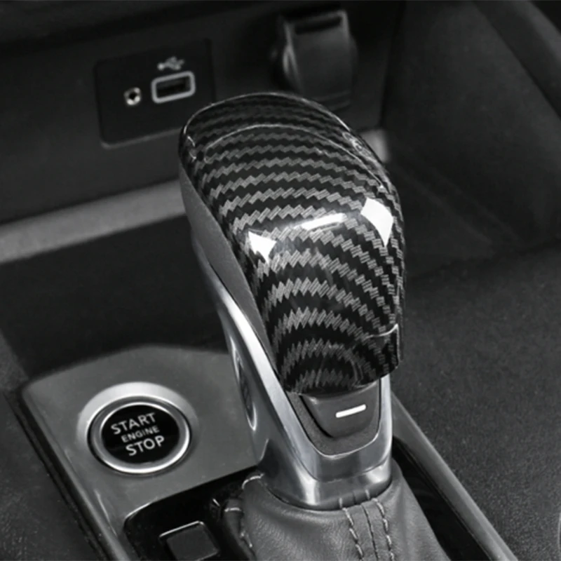 Carbon Fiber Gear Head Shift Knob Cover Grip Trim For Nissan Kicks 2017-2020