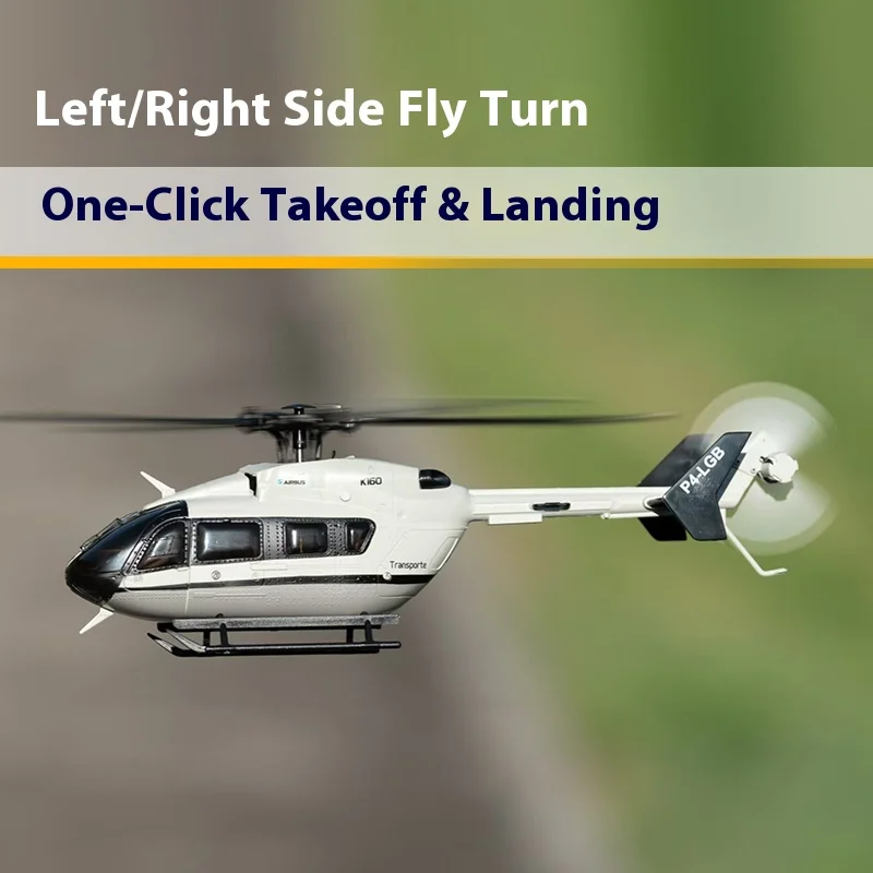Weili K160 Op afstand bestuurbare helikopter Vierweg borstelloos model met vaste hoogte Gewapend kanaalvliegtuig Ec-145 Simulatiemodel