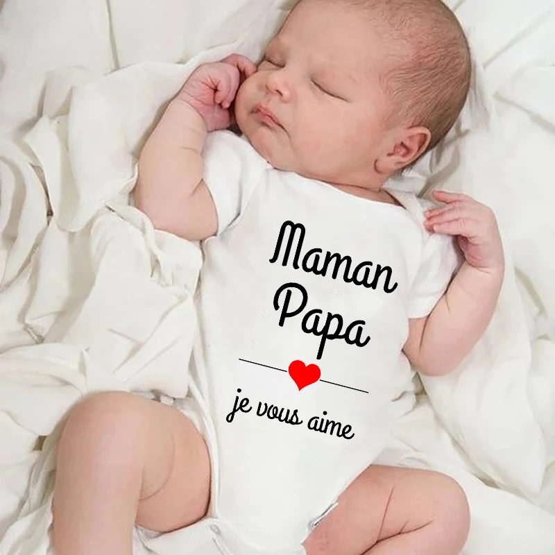 Mom Dad I Love You Newborn Baby Bodysuits Cotton Body Baby Boys Girls Rompers Infant Jumpsuits Clothes Baby Shower Gifts