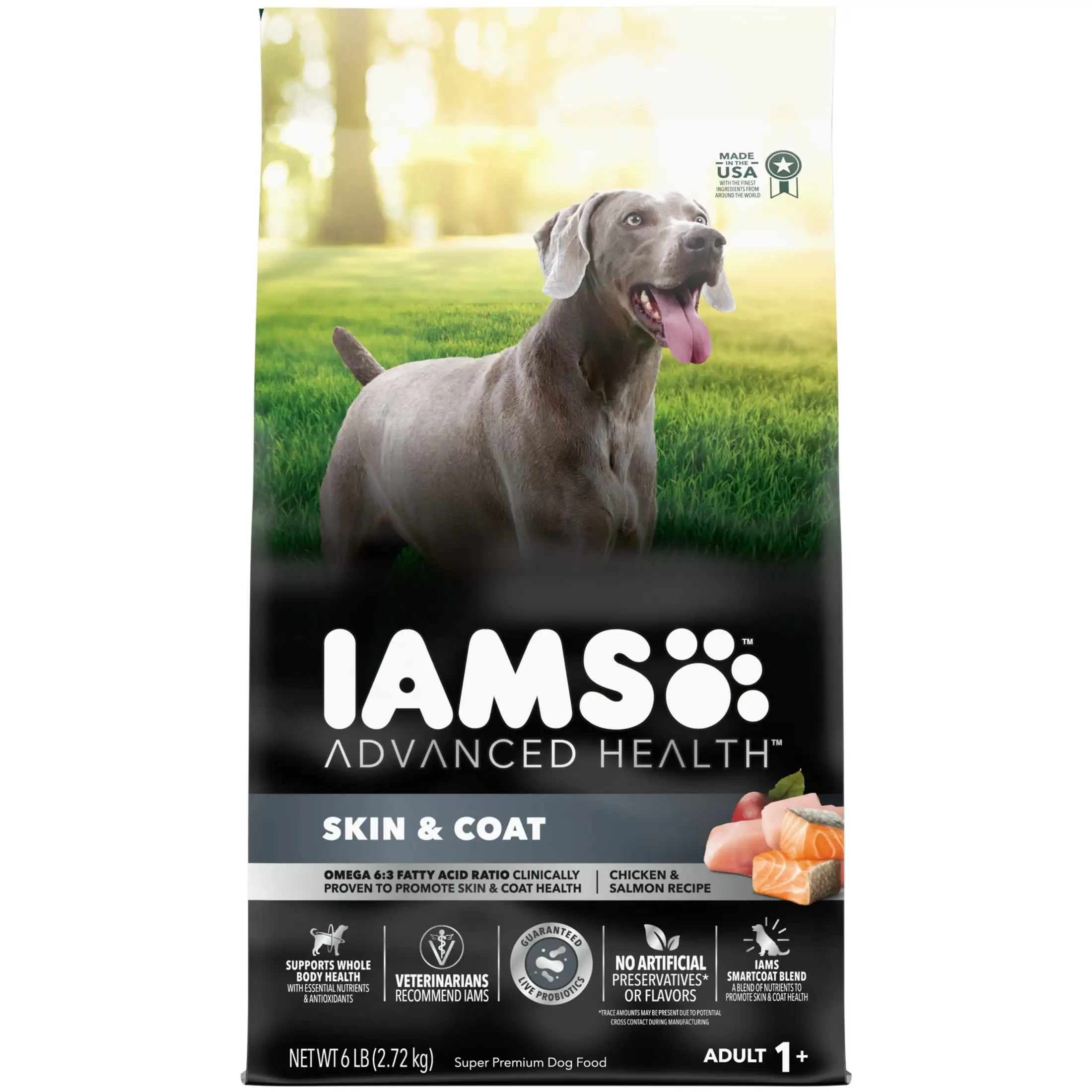 

Iams Advanced Health Skin & Coat Chicken and Salmon Recipe Adult Dry Dog Food, 6 lb Bag