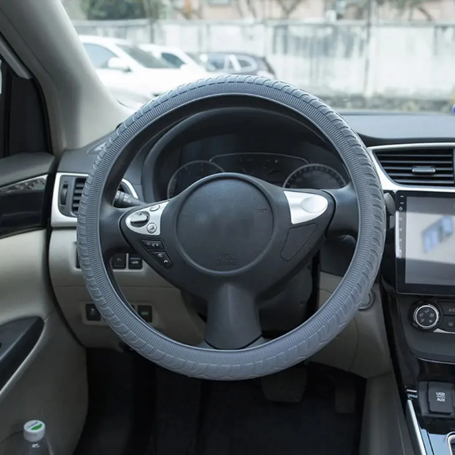 

1pc Car Steering Wheel Covers Car Steering Wheel Decoration Car Steering Wheel Case Cover Silicone Auto Interior Accessories