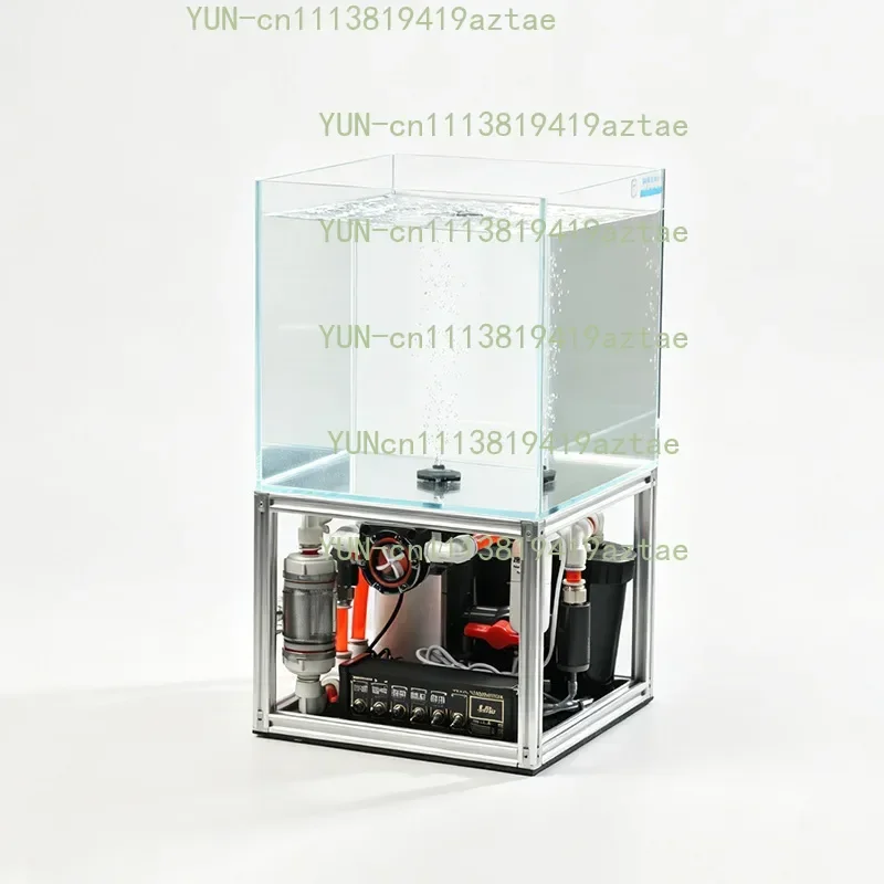 Ultra-white glass fish tank Integrated bottom filter Industrial wind silent home office desktop fish tank